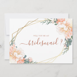 Peach Terracotta Guld kommer att bli min bridesmai Inbjudningar