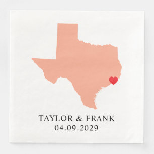 Peach Texas Bröllop Pappersservett