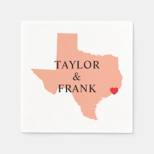 Peach Texas Bröllop Pappersservett