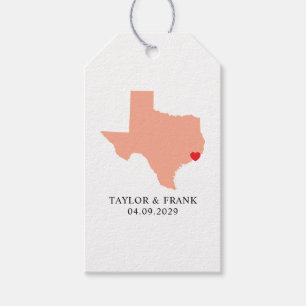 Peach Texas Bröllop Presentetikett