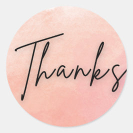 Peach Thanks Sticker Runt Klistermärke