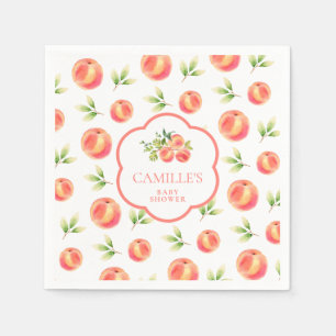 Peach Theme Baby Shower-Personlig Pappersservett