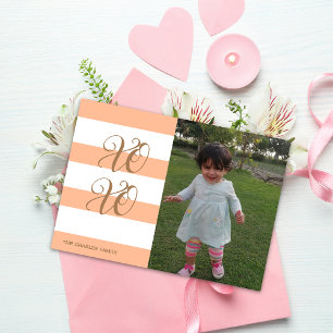 Peach themed XOXO Valentine's day card Julkort