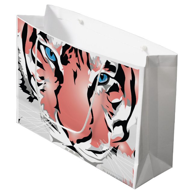 PEACH TIGER LARGE GIFT BAG (Framsidan Vinklad)
