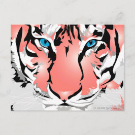 PEACH TIGER POSTCARD VYKORT