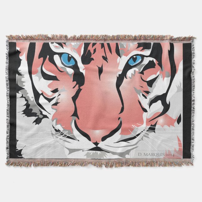PEACH TIGER THROW BLANKET FILT (Framsidan)