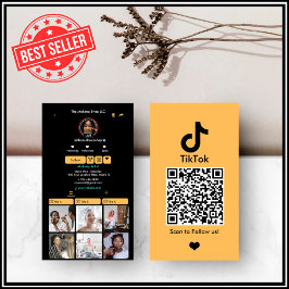 Peach TikTok Social Media QR-kod Visitkort