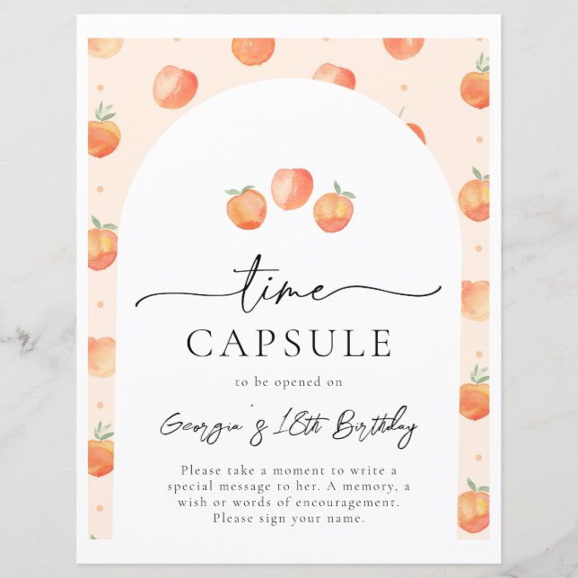 Peach Time Capsule-tecken | Peach Party-tecken (Framsida)