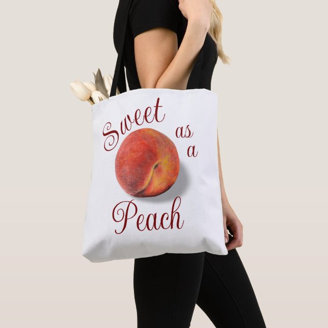 Peach Tote Bag Tygkasse (Närbild)