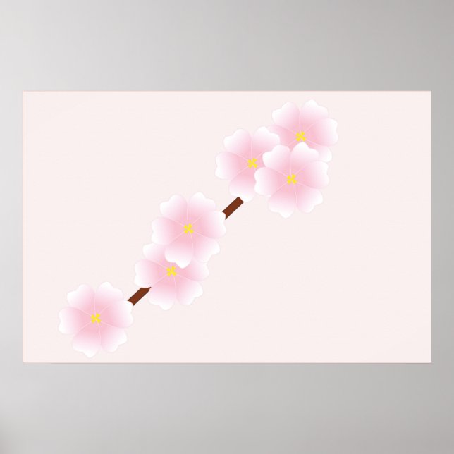 Peach Träd Blommar Poster (Framsidan)