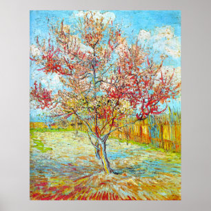 Peach Träd i Bloom i Arles, Van Gogh Poster