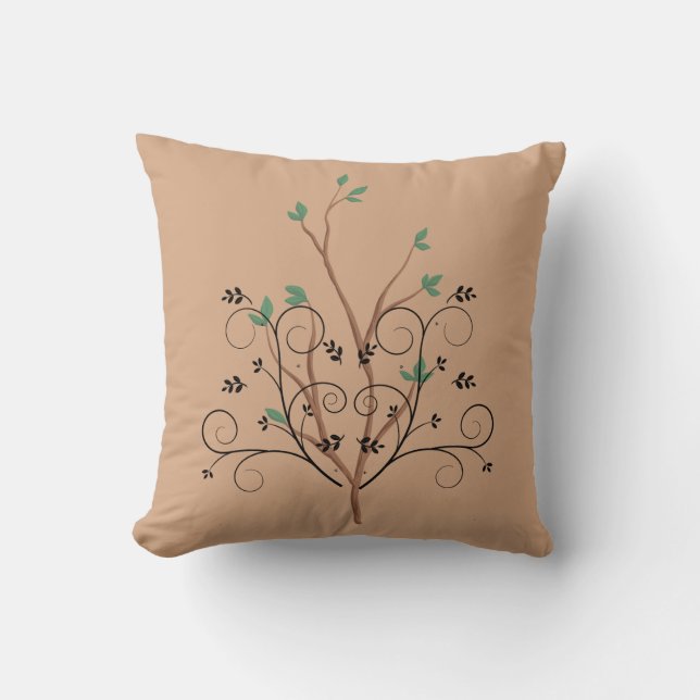 Peach Träd Serenity Square Pillow Kudde (Framsida)