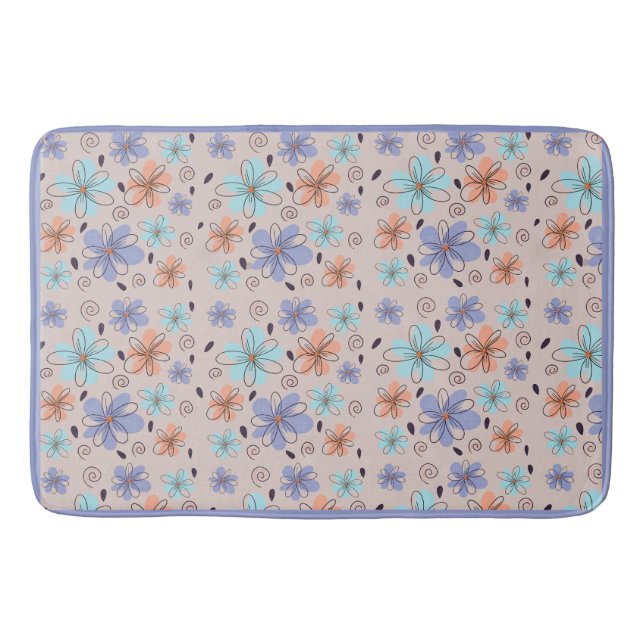 Peach-trädgården blommigt vår mönster badrumsmatta (Framsidan)