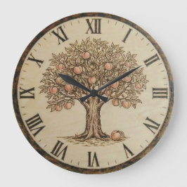Peach Tree Wall Clock  Stor Klocka