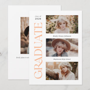 Peach-Trendiget Serif Många Photo Studenten Meddelande