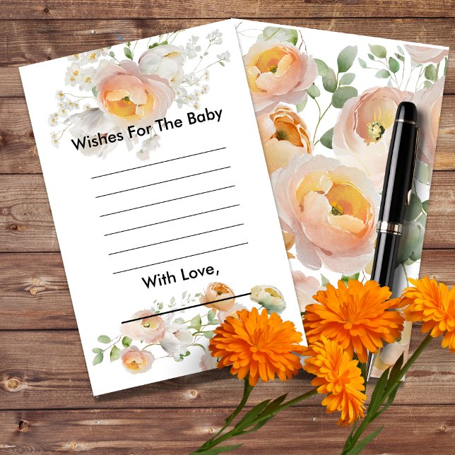 Peach Tulip Blooms Önskemål for Baby Shower (Skapare uppladdad)