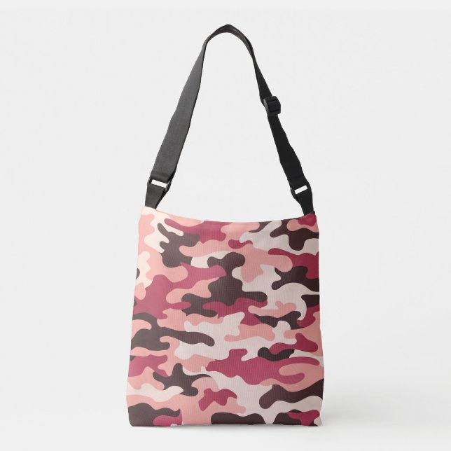 Peach Urban Camo Rosa Brown Ruby Red Axelväska (Framsida)
