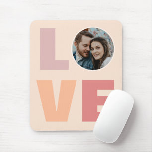 Peach Valentines day Kärlek Typography Photo Musmatta