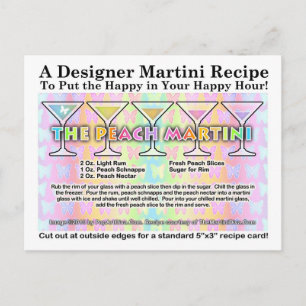 Peach Vår Martini Recept Card-vykort Vykort