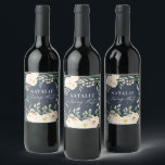 Peach vattencolor blommigt 30års födelsedag-partif vinflaska etikett<br><div class="desc">Blommigten Persika vattenfärg 30 födelsedagsfester ger dekor. Snygg elegant,  modernt party-tema.</div>