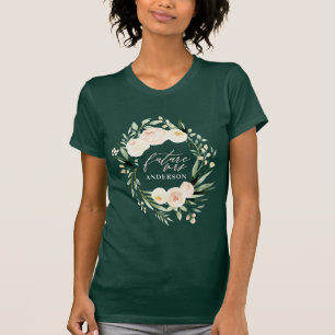 Peach vattencolor blommigt and folifuture Mrs. T Shirt