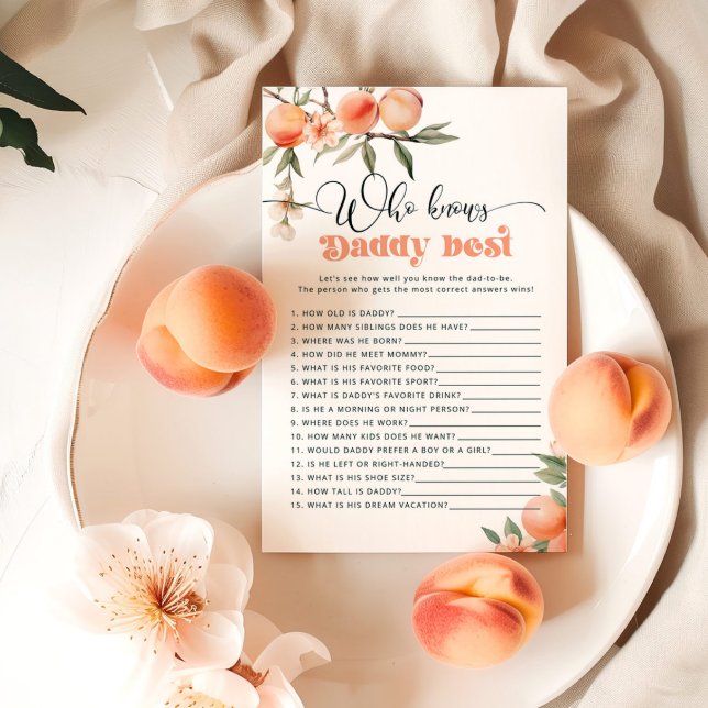 Peach Vem känner pappa bäst, babyduschspel (Skapare uppladdad)