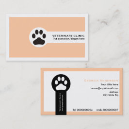Peach Vet/Veterinary Clinical minimalist Visitkort
