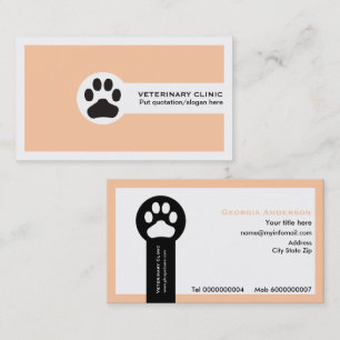 Peach Vet/Veterinary Clinical minimalist Visitkort
