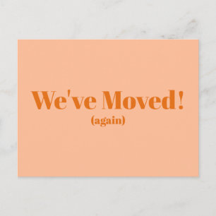 Peach Vi har flyttat New Home Flytta annons Vykort