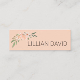  Peach Watercolor Blommigt Ro & Sage Greenery Mini Visitkort
