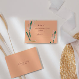 Peach Watercolor Bröllop OSA Card