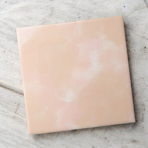 Peach Watercolor Elegant Abstrakt Vår & Summer Kakelplatta