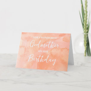 Peach Watercolor Godmor Birthday Kort