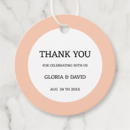 Peach Wedding Favor-Märkre Gåvor Etiketter