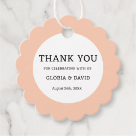 Peach Wedding Favor-Märkre Gåvor Etiketter