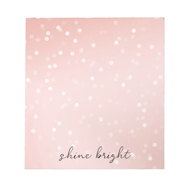 Peach  White Bokeh Confetti Anteckningsblock (Framsida)