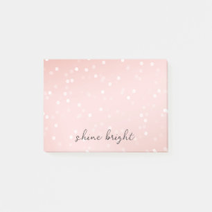 Peach White Bokeh Confetti Post-it Block