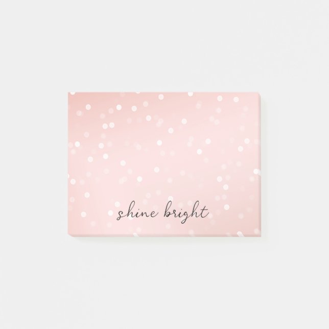 Peach  White Bokeh Confetti Post-it Block (Framsida)