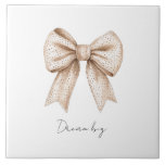 Peach White Bow Kakelplatta<br><div class="desc">Peach White Bow</div>
