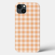 Peach White Checkated Gingham Mönster