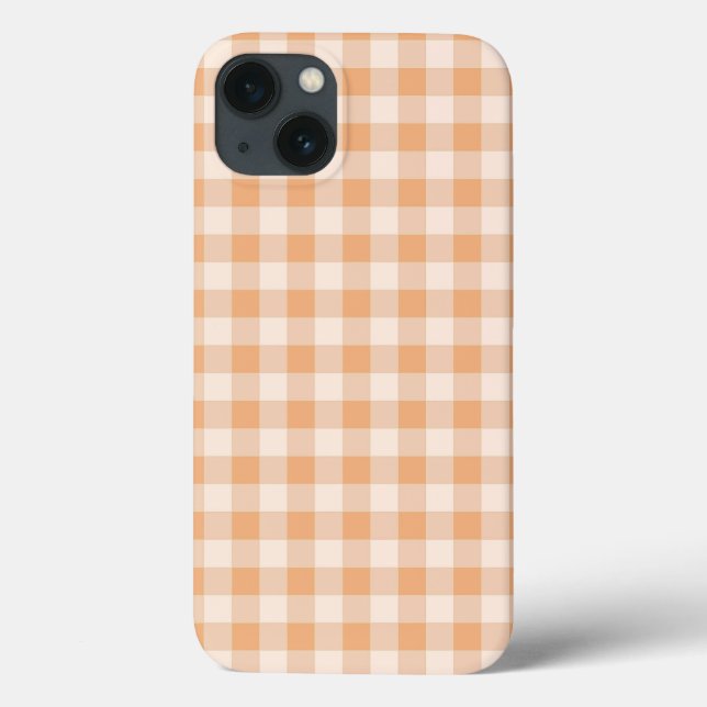 Peach White Checkated Gingham Mönster (Baksida)