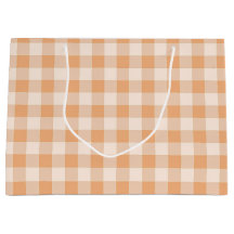 Peach White Checkated Gingham Mönster