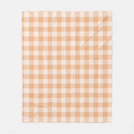 Peach White Checkated Gingham Mönster Fleecefilt