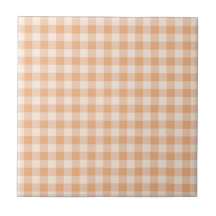Peach White Checkated Gingham Mönster