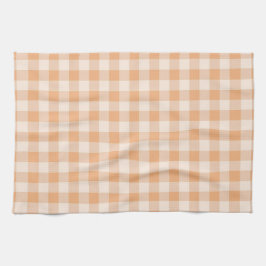 Peach White Checkated Gingham Mönster Kökshandduk