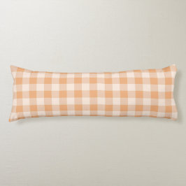 Peach White Checkated Gingham Mönster Kroppskudde