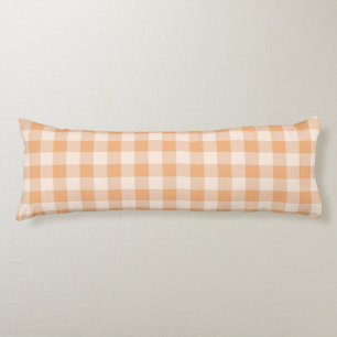Peach White Checkated Gingham Mönster Kroppskudde