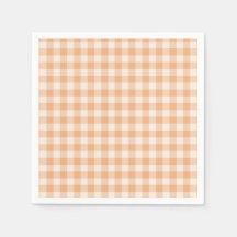 Peach White Checkated Gingham Mönster