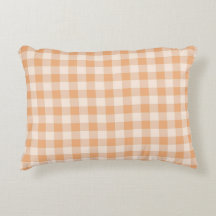Peach White Checkated Gingham Mönster