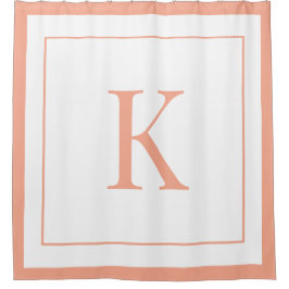  Peach &white Initial Monogram 